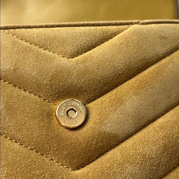 Yves Saint Laurent Mustard Suede Crossbody Bag - Picture 12 of 16